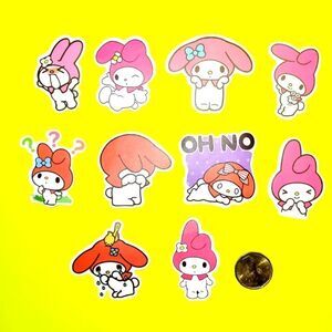 3/$20 Brand New 10x Waterproof Sanrio Melody Stickers #e